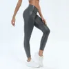 Lu Align Pant Beliebte INS glänzende Damen-Leggings, Yoga-Hose, Damen-Hosen mit hoher Taille, V-förmiges Kreuz, enge Sport-Lederhose, hochelastische Lauf-Fitness-Leggings, Lemon Sp