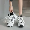 Casual Shoes Fashion 8CM High Platform Sneakers Women Thick Sole Non Slip Sports Dad Woman Korea PU Leather Chunky 2024 Spring