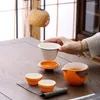 Teaware -uppsättningar med resande ba kinesiska tesatser resor keramiska bärbara tekanna porslin teaset gaiwan cupsverktyg