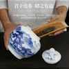 Conjuntos de chá pintados à mão paisagem jarra de chá cerâmica grande umidade-prova selada porcelana azul e branca acordando armazenamento