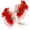 Decorative Flowers 2 Sets Bouquet Material Package Kids Hand-making Gifts Manual Flower DIY Materials Non-woven Supply Child