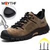 Boots Construction Chaussures industrielles masculines Antipuncture Antipuncture Chaussures de travail indestructibles Chaussures de sécurité Men Sneakers d'orteil en acier 2022