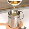 Bottiglie di stoccaggio Vaso per filtro olio in acciaio inossidabile per uso domestico con contenitore multifunzionale di grande capacità per cucina ergonomica