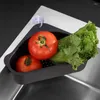 Kitchen Storage Stainless Steel Sink Strainer Fruit Vegetable Drainer Sponge Towel Holder Filter For Leftovers Hanging Shelf Dish Rack