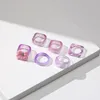 Verlobungsringe für Frauen, bunte Harz-Bandringe, koreanischer geometrischer runder Fingerring für Mädchen, Reise, Party, Schmuck, Geschenk