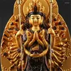 装飾的な置物ラッキー仏kwan yin statuethe handhinghisattva guan fugurine仏教彫像彫刻家の装飾