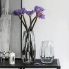 映画の花瓶の装飾品リビングルームフラワーアレンジライトラグジュアリーガラスボトルグリッドグリッド花広い口透明養殖