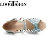 Dance Shoes Loogtshon Satin med korsade remmar 7 Band täckte helt tvådimensionella kristallstrasser lämpliga