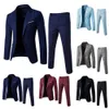 1 Set Stylish Formal Suit Temperament Men Blazer Pants Turndown Collar Pure Color One Butt Suit Set Daily Wear a1Vf#