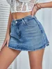 Meninas quentes retro cowboy saia 2023 verão feminino fi mini saia única bunda dividida hem estiramento denim skort r6e6 #