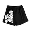 Anime Shorts Homens Manga Esportes Ginásio Fitness Impressão 3D Malha Seca Rápida Placa Oversized 240315