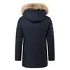 Hombres invierno a estrenar casual lg grueso cálido polar sombrero de piel parkas chaqueta abrigo hombres vintage outwear bolsillos a prueba de viento parkas hombres o0ga #