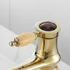 Bathroom Sink Faucets FLDJL Basin Brass Deck Mounted Rose Gold Mixer Tap Single Handle Hole And Cold Washbasin