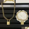 Pendant Necklaces Luxury Classic Gold And Sier Lock Necklace Fashion Jewelry Letter B High Quality With Box Drop Delivery Pendants Otmvz