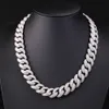 Benutzerdefinierte Full Iced Out Cuban Chain S Brilliance Moissanit Sterling Silber 17 mm 4 Reihen schwere Hip-Hop-Gliederhalskette