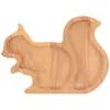 Plates Wood Nut Tray Snack Serving Plate Storage Dish Squirrel Shape