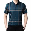 Męska wysoka koszula Busin 2024 luksusowy projektant zupełnie nowy letni krótki rękaw wszechstronne topy Camisas y Blusas Z1gl#