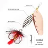 Fish King Pinner Erure 6G/12G/16G Spinnerbait مع ريشة ثلاثية الخطاف ملعقة معدنية إغراء صيد الصيد الصيد معالجة الطعم 240315