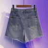 plus Size 3XL 4XL 5XL Y2K Denim Skirt Short For Women High Waist Fi Sexy High Street Tassel Jean Female Summer Clothing x3wR#