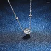 Pendants 0.5ct D Color Moissanite Necklace Platinum Finish 925 Silver 6 Prong Bead Pendant Women Korea Jewelry Style