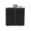 Portable Stainless Steel Hip Flask Flagon Whiskey Wine Pot Bottle Gift 6Oz with Leather Holder