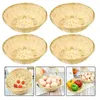 Dinnerware Sets Bamboo Fruit Plate Bread Basket Decorative Household Woven For Storage Organizer Baskets