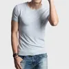 MRMT 2024 Helt nya herrar T-shirt Pure Color Lycra Cott Short Sleeved T-shirt Male Round Neck Topps Cott Bottom Shirt O4TC#