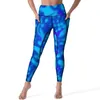 Dames Legging Hippie Tie Dye Sexy Blauw Modern Fitness Gym Yoga broek Hoge taille Rekbaar Sportlegging Met zakken Esthetische leggings