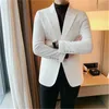men Blazer Jacket Solid Color Chaqueta Hombre Lg Sleeve Costume New in Suits & Blazer Slim Fit Korean Style Male Clothing e6FW#