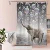 Rideaux de douche coloré bulle éléphant motif rideau ensemble salle de bain couvercle de toilette tapis en forme de U