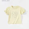 T-shirty dziewczyny T-shirt 2024 Summer New Botton Fashion Baby Całkowicie słodki druk różowy krótki rękawek24328
