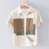 Ny stil Italien Suehaiwes varumärke Short Sleeve Cott Shirts Men fi Patchwork Casual Shirt for Men Camisa Chemise Tops U8ZW#