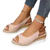 Sandals 2023 High Quality Womens Shoe Buckle Peep Toe Summer Wedding Comfortable and Durable Office H240328