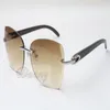 Fabricants vendant des lunettes de soleil personnalisées d'élagage 8100905 Lunettes de soleil de mode de haute qualité Lunettes en corne de buffle noire Taille 58-1770