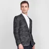 Alta qualidade inverno homens fino manga completa 60% lã cinza camo fi blazers fenda traseira casual festa de casamento homem casaco s9d4 #