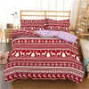 Homesky 3d God julsängkläder Set Däcke Cover Red Elk Comporter Bed Set Gifts Queen King Size 201021278y