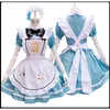 Azul Alice Playing Cards Lolita Maid Dr Disfraces Cosplay para niñas Mujer Waitr Alice Poker Maid Party Stage Costume H07u #