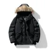 2023 New Men Winter Parka Fleece Lined Thick Warm Hooded Fur Collar Coat Male Size Winter Plush Jacket Autumn Work Outwearing 72Py#