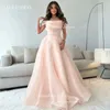 Party Dresses Aleeshuo Sky Blue Prom Dressess Organza Strapless Puffy aftonklänning Anpassad enkel A-Line Pleat Saudiarabien 2024