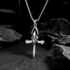 Kettingen Vintage Royal Knight Cross Hanger Ketting Voor Mannen Mannelijke 50CM Rvs Ketting Gift Groothandel 2024