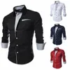 Heren Casual Slim Fit Shirts Turn-down Kraag Shirt Single-breasted Lg Mouw Butt Down Busin Formele Dr shirt Tops n2Y4 #