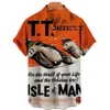 Havaí Vintage Moto TT Camisa 3D GP dos homens Imprimir Casual Manga Curta Fi Com Decote Em V Venda Quente Solto Distred Respirável Top 5XL 49iL #