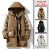 2024 Nouveau col de veste d'hiver à capuche chaud vers le bas manteau Parka hommes blanc canard vers le bas poche épaissie manteau Fi Lg manteau M-8XL T4vs #