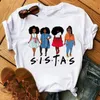 Maycaur Women Beautiful African White Funny Print T Shirt Girl Black Queen Harajuku Ulzzang Kawaii 90 -talet Korta ärmkläder 19ES#