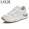 Casual Shoes LSXJK Leather Forrest Gump Women's 2024 Spring Running Sneakers All-match Thick Sole Shoe