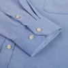 Hommes Lg manches Oxford Plaid rayé chemise décontractée Frt Patch poche poitrine coupe régulière col boutonné épais chemises de travail t1eg #