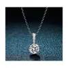 その他のトレンディリアル1 Dカラーモイサナイトダイヤモンドネックレス女性ジュエリー100 925 Sterling Sier Clavicle with Gra Giftother otherother305h