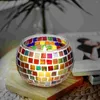 Candle Holders Mosaic Holder Crystal Decor Household Candleholder Column Colorful Cup Glass Chic Candlestick