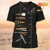 T-shirts pour hommes T-shirt pour hommes à la mode Barber Uniforme 3D Imprimer Tees Tops en vrac respirant à manches courtes Fashion Designer Vêtements surdimensionnés