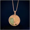 Pendant Necklaces Jewelry Zodiac Gemstone Onyx Necklace 18K Rose Gold Light Luxury Gift Drop Delivery Pendants Otyxq